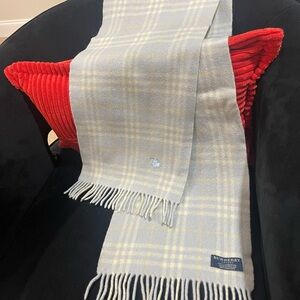 Vintage Burberry Rare blue Nova Check Plaid Scarf